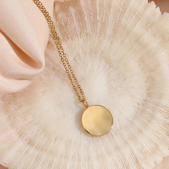 Evil Eye 18K Gold Plated Stainless Steel Coin Zircon Pendant Necklace Protection - Picture 9 of 10